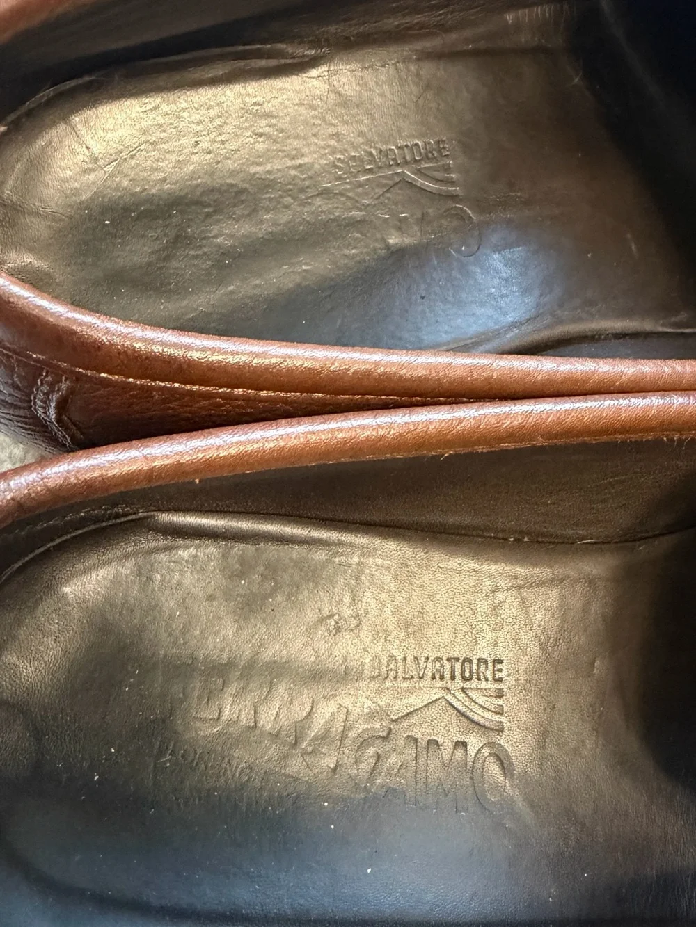 $950 Salvatore Ferragamo Gancini Buckle Leather Strap Slip-On Loafer 11.5 D